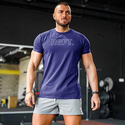 Men Muscle Shirts Slim Fit Cotton Tshirt for Men Workout Fitness Sports Top Tees Casual T Shirt