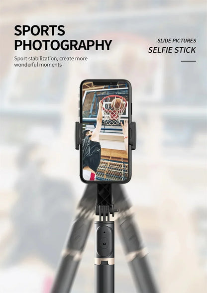 Q08 Gimbal Stabilizer Mobile Phone Video Stabilizer Bluetooth Selfie Stick Tripod for Smartphone Live Vertical Shooting Bracket