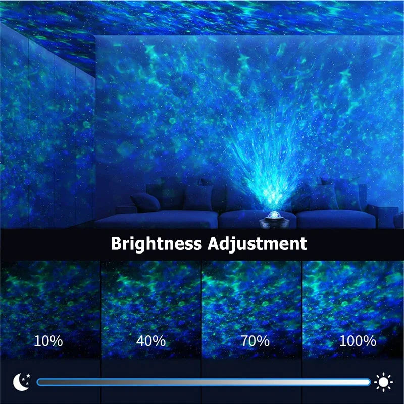 Starry Projector Galaxy Night Light with Ocean Wave Music Speaker Sky Light Projector for Bedroom Decor Kids Birthday Gift Party