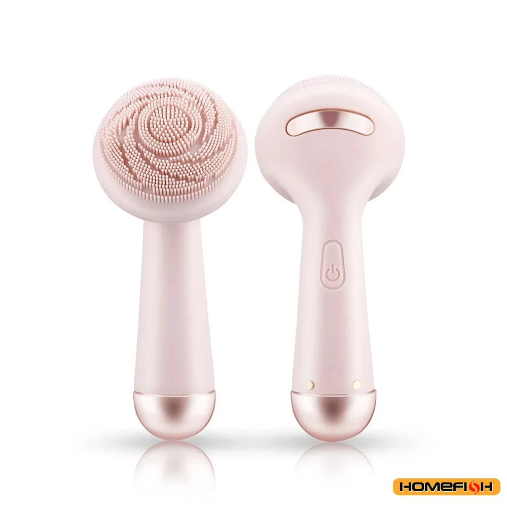 Rechargeable Electric Silicone Facial Cleansing Brush – Waterproof Vibration Massage Tool for Deep Pore Cleansing