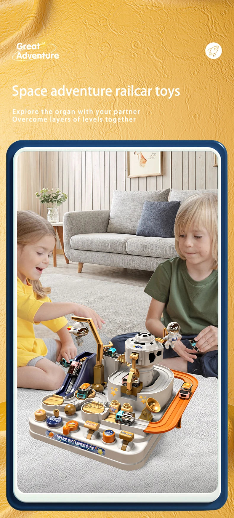 Racing Rail Car Model Space Aerospace Animals Educational Toys Children Train Track Adventure Brain Mechanical Interactive Game