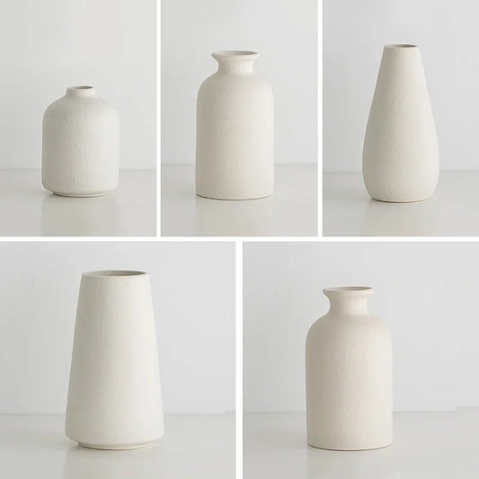 White Mini Ceramics Vase Ceramic Flower Vase Solid Vases for Flower Home Table Decor Vase Flower Bottle Solid Vases For Decor