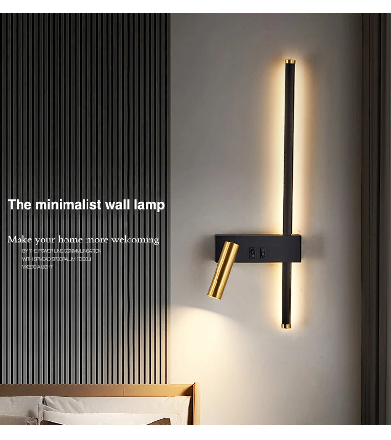 Nordic Led Wall Lamp Interior Lighting Fixture for Home Tv Bedside Living Room Corridor Decoration Modern Wall Light Sconces