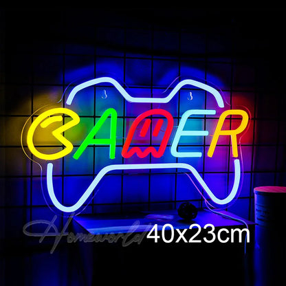 Arcade Neon Sign LED Game Room Handle Neon Light Wall Decor Gamer Teen Shop Internet Cafes USB port Party Birthday Gift