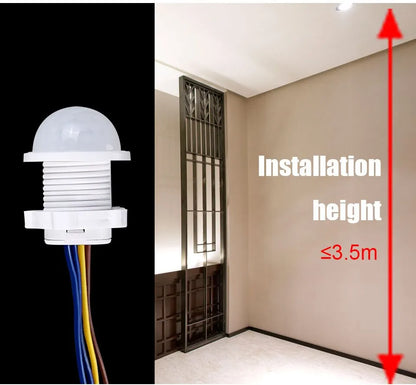 PIR Motion Sensor Detector Smart Switch Home Indoor Outdoor Infrared Light 110V 220V Time Delay Mode Adjust Lighting Switch