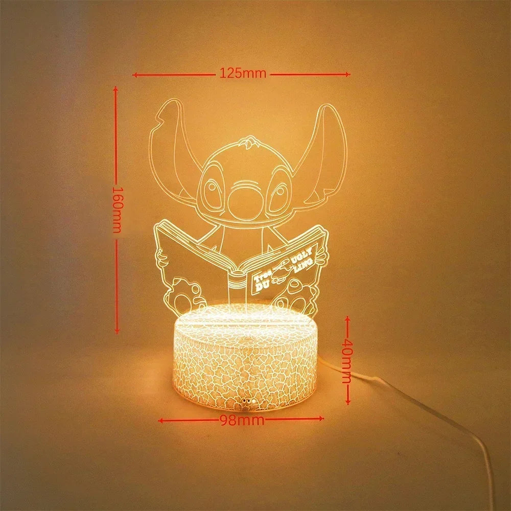 LED Night Light Illusion Stitch Lamps Remote Control Smart Touch Home Room Decor Lamp Christmas Valentine's Day Birthday Gifts