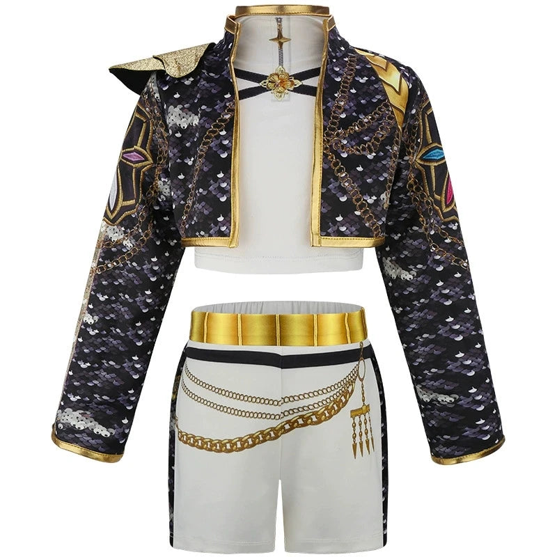 4-12 Years K-POP Rumi Cosplay Girls Clothing Sets Mira 3Pcs Girls Suits Halloween Zoey Birthday Party Costume New Kids Clothes