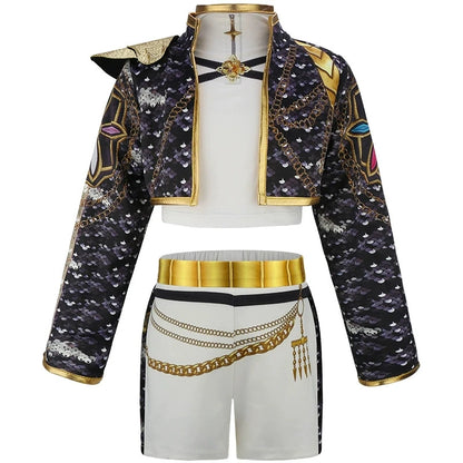 4-12 Years K-POP Rumi Cosplay Girls Clothing Sets Mira 3Pcs Girls Suits Halloween Zoey Birthday Party Costume New Kids Clothes