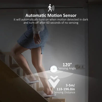 Motion Sensor LED Night Light USB Rechargeable Night Lamp For Kitchen Cabinet Wardrobe Lamp Staircase Wireless Closet Light