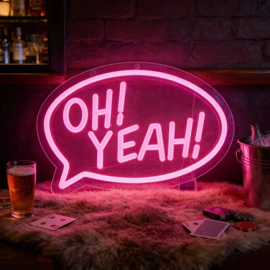 OH! YEAH! LED Neon Sign USB Dimmable Neon Light Sign for Gameroom Bedroom Bar Livingroom Birthday Party Gift Wall Decor