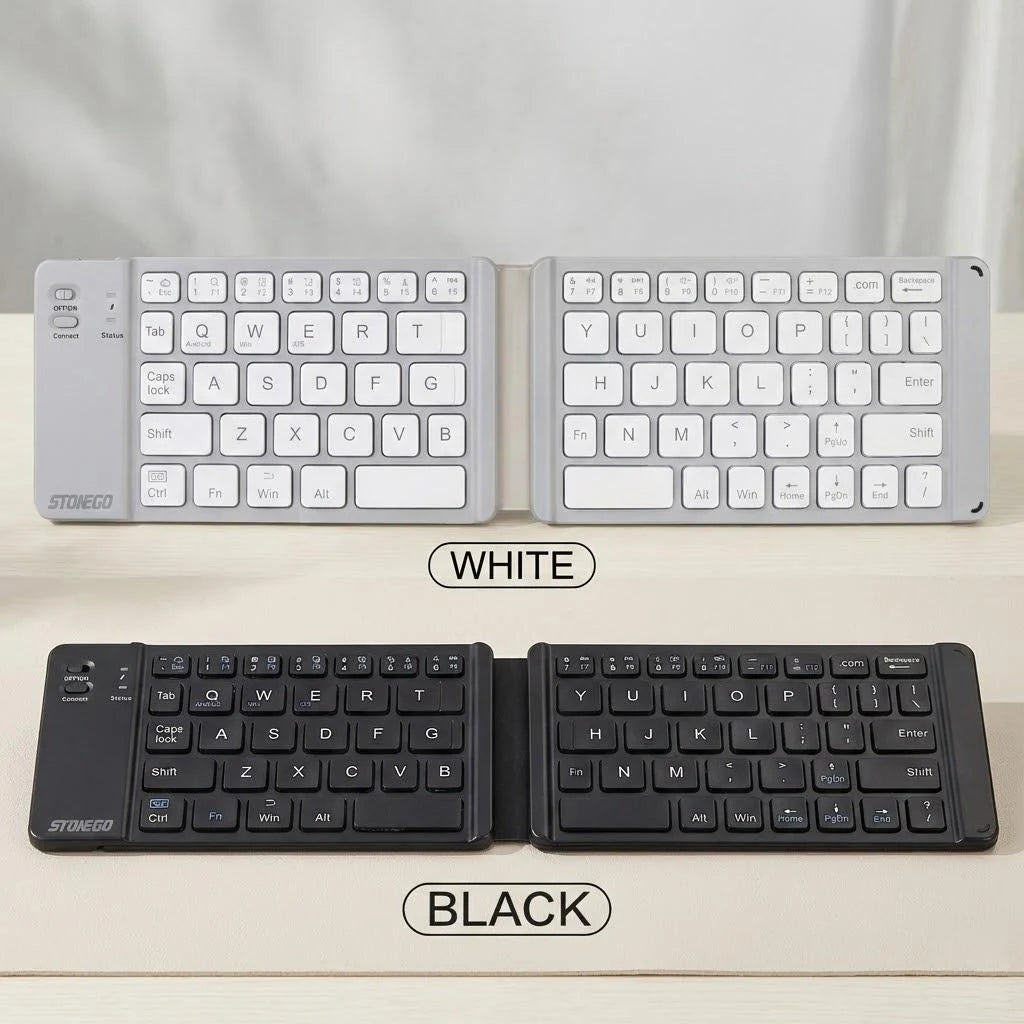 Foldable Bluetooth Keyboard Portable Wireless Rechargeable Ultra Slim Silent Key Board for Mobile Phone Accessories