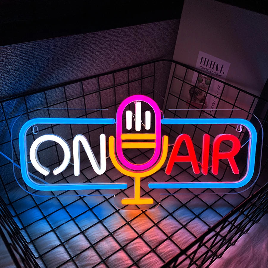 On Air Neon Sign For Wall Decor,Led Neon Light For Live Room,Game room,Broadcasting Room, Music Studio,Bedroom Decor,USB Powered