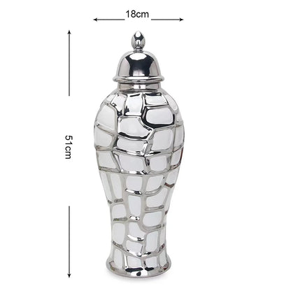 home decor vases Ceramic electroplated general jar Nordic flower vase handicraft decoration foyer soft decoration storage jars
