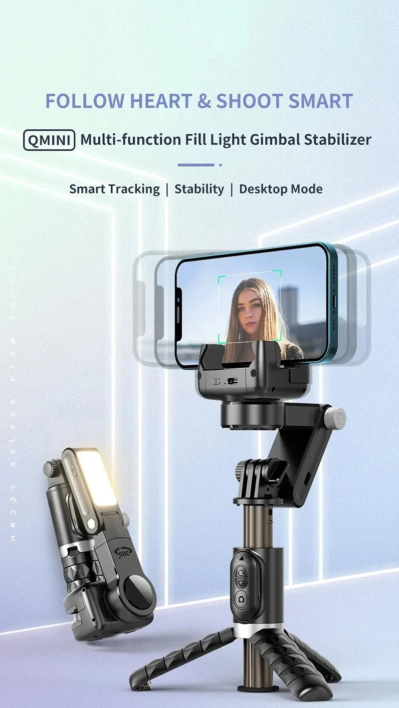 360 Rotation Following Shooting Mode Gimbal Stabilizer Selfie Stick Tripod Gimbal Phone Smartphone Live Photography