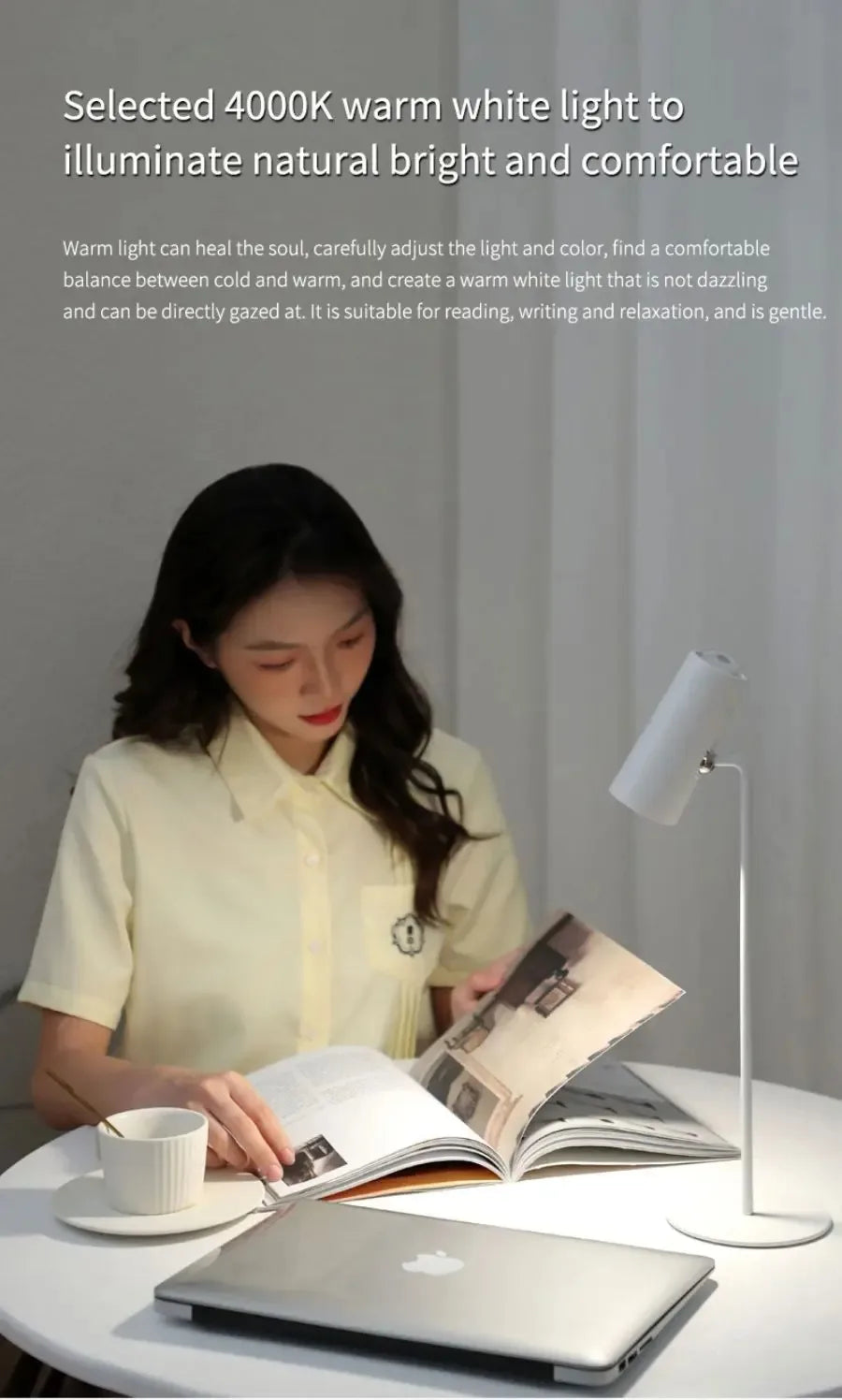 Sunset Eye Protection Table Lamp  USB Touch Dimming Reading Light for Study Flashlight Bedroom Bedside Decor Photo Desk Lamps