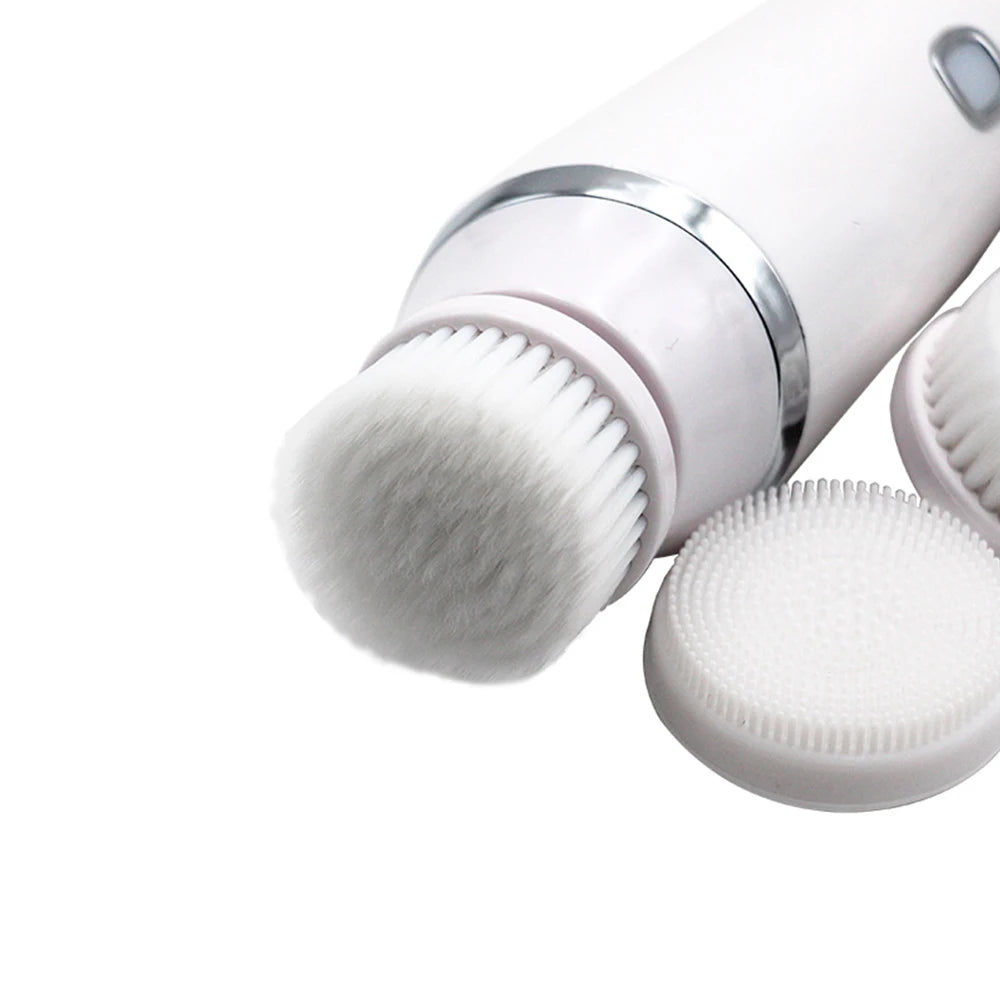 Facial Cleansing Brush 4 in 1 Electric Rechargeable Waterproof Rotating Face Cleaner Deep Pore Cleansing Skin Care Tool